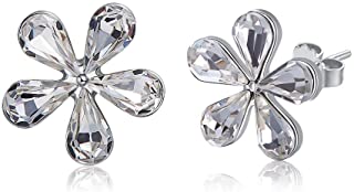 Mayfer, Aretes de Flor en Plata .925 - Cristal