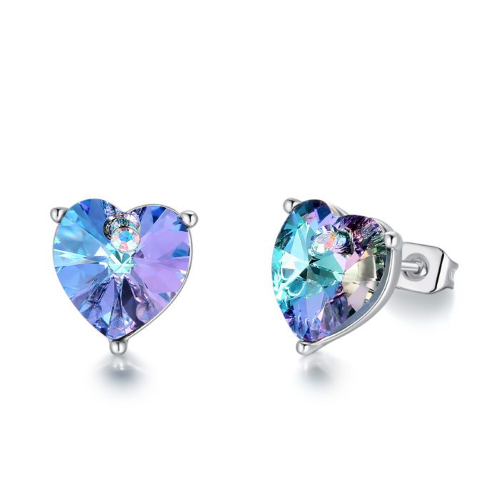 Mayfer, Aretes de corazón  - Tornasol