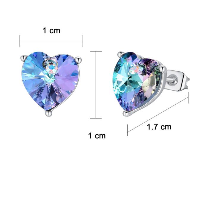 Mayfer, Aretes de corazón  - Tornasol - Imagen 4