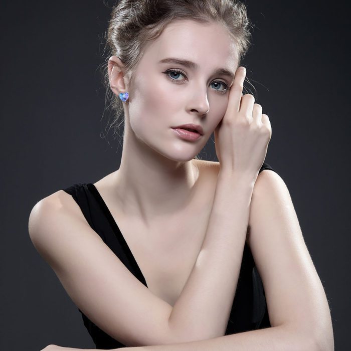 Mayfer, Aretes de corazón  - Tornasol - Imagen 5