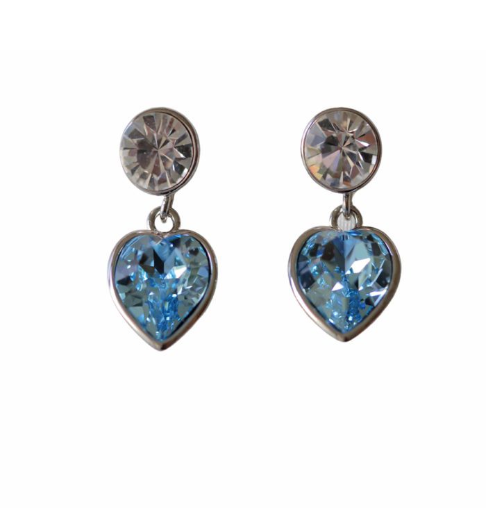 Mayfer, Aretes doble corazón - Azul