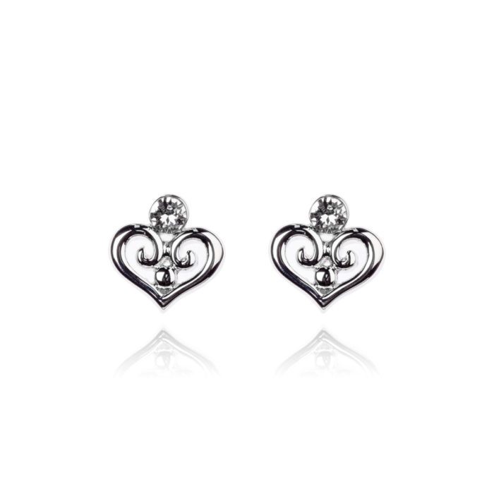 Mayfer, Aretes modelo corazón moderno- Cristal