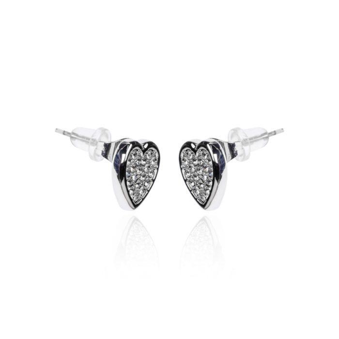 Mayfer, Aretes modelo corazón pave- Cristal - Imagen 2