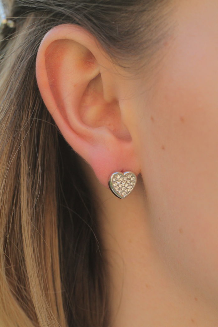 Mayfer, Aretes modelo corazón pave- Cristal - Imagen 3