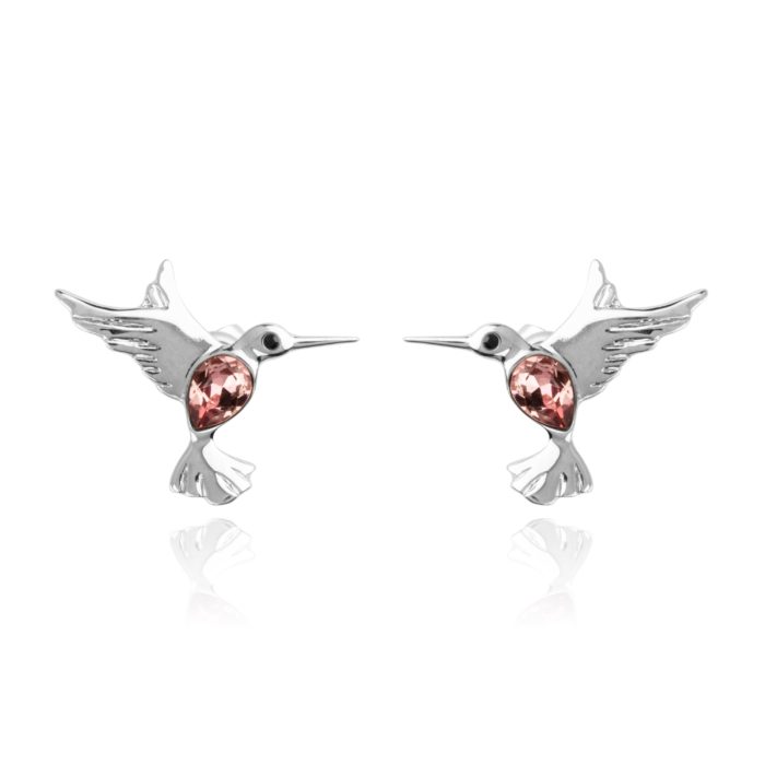 Mayfer, Aretes modelo Colibrí buena suerte - Rosa