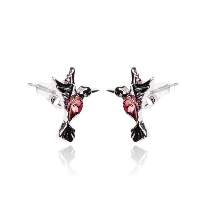 Mayfer, Aretes modelo Colibrí buena suerte - Rosa - Imagen 3