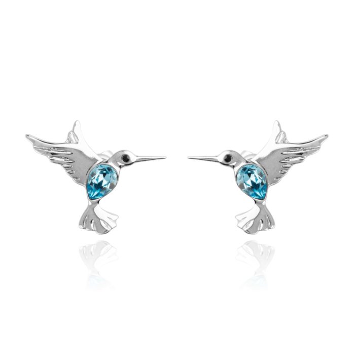 Mayfer, Aretes modelo Colibrí buena suerte - Aqua