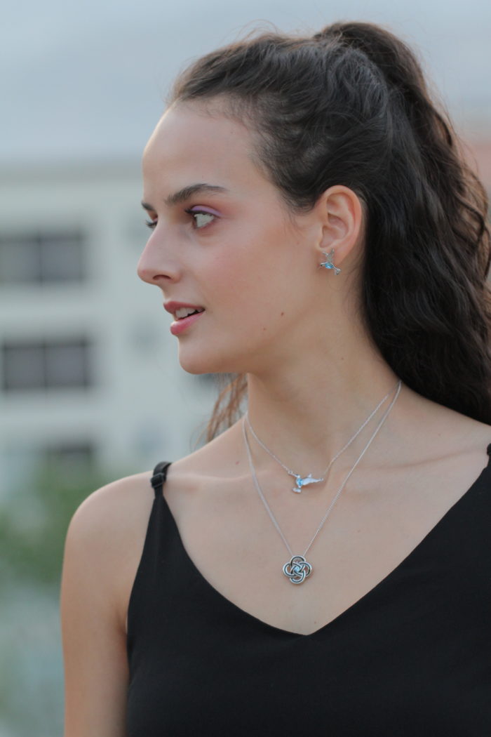 Mayfer, Aretes modelo Colibrí buena suerte - Aqua - Imagen 5