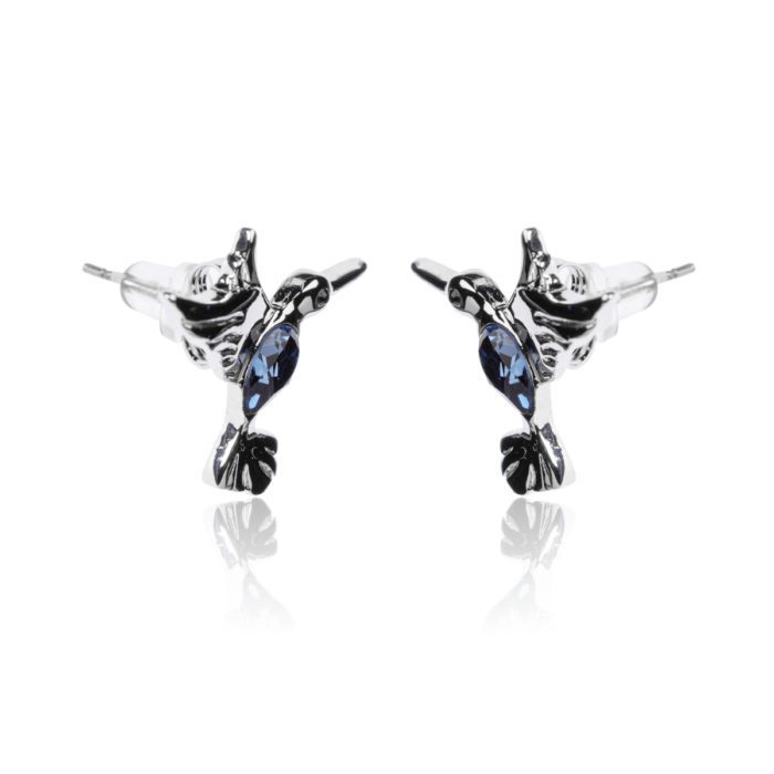 Mayfer, Aretes modelo Colibrí buena suerte - Azul - Imagen 2