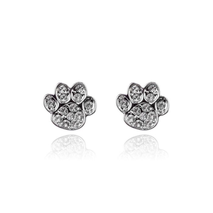 Mayfer, Aretes modelo huellita - Cristal