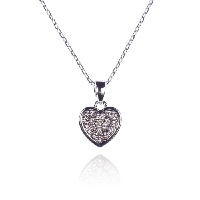Mayfer, Collar con dije modelo corazón pave- Cristal