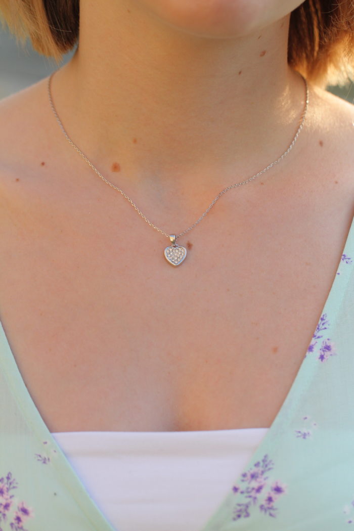 Mayfer, Collar con dije modelo corazón pave- Cristal - Imagen 4