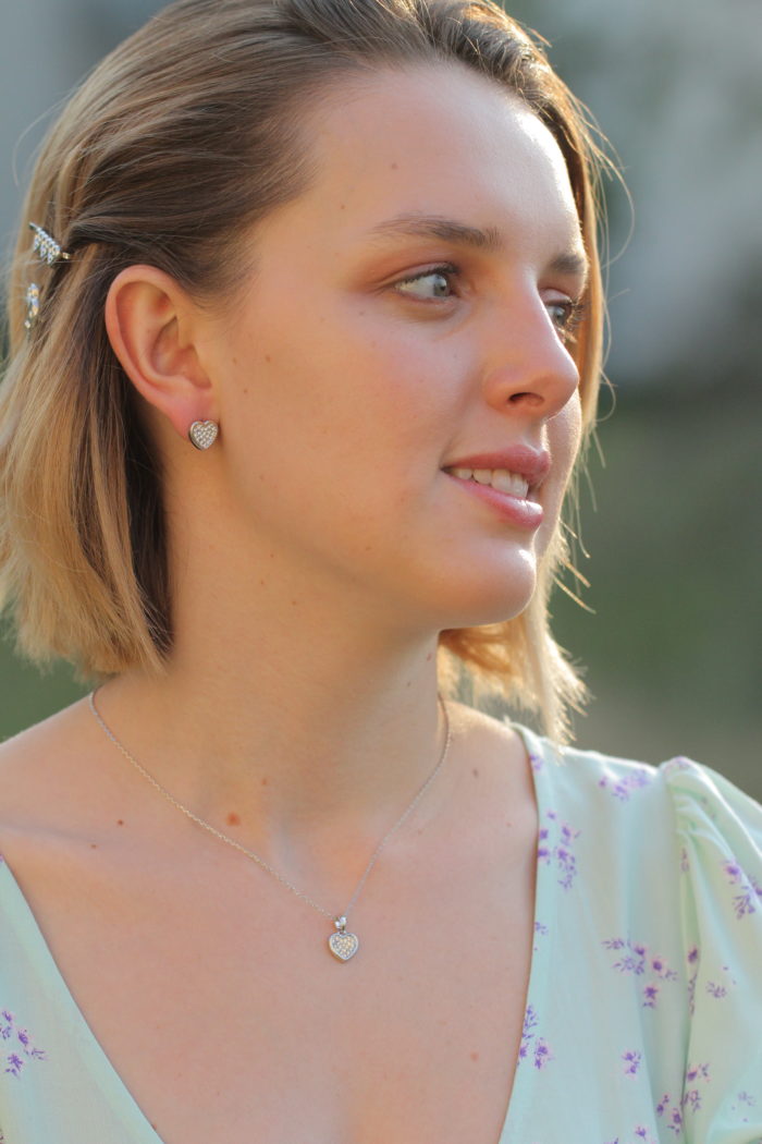 Mayfer, Collar con dije modelo corazón pave- Cristal - Imagen 5
