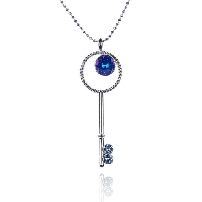 Mayfer, Collar con dije modelo llave de círculos - Azul