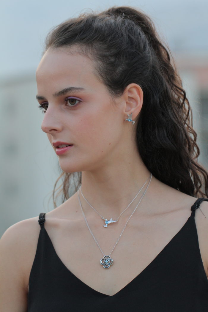 Mayfer, Collar con dije modelo Colibrí buena suerte - Aqua - Imagen 5