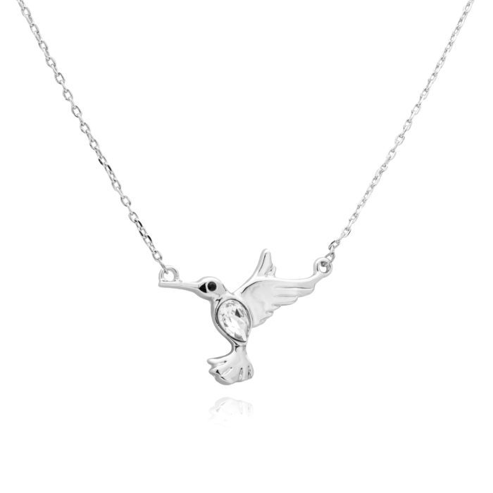 Mayfer, Collar con dije modelo Colibrí buena suerte - Cristal