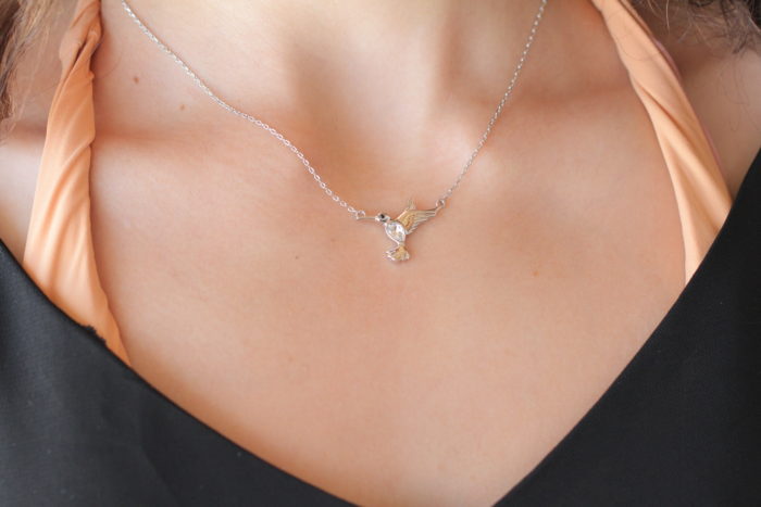 Mayfer, Collar con dije modelo Colibrí buena suerte - Cristal - Imagen 3