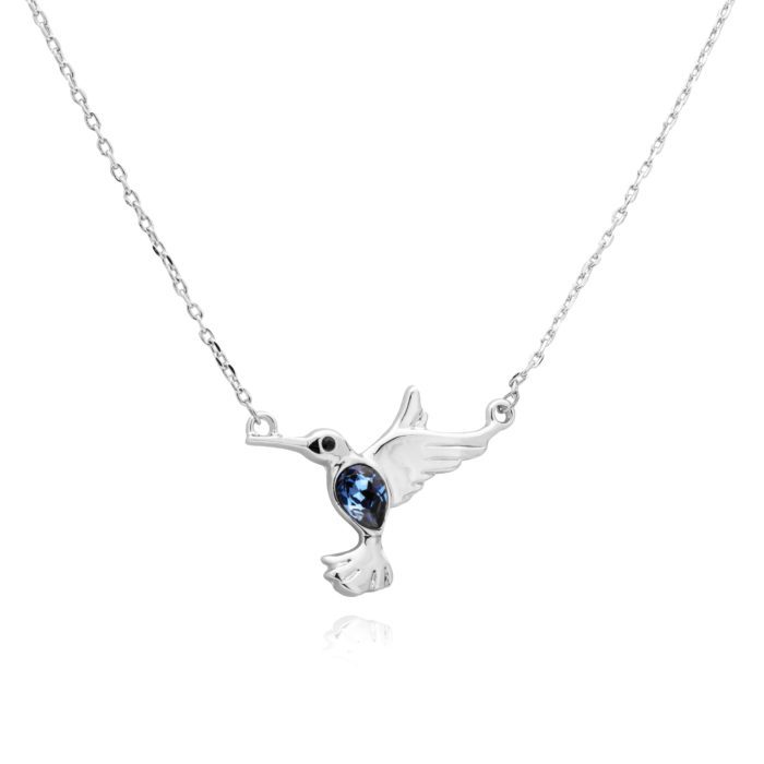 Mayfer, Collar con dije modelo Colibrí buena suerte - Azul