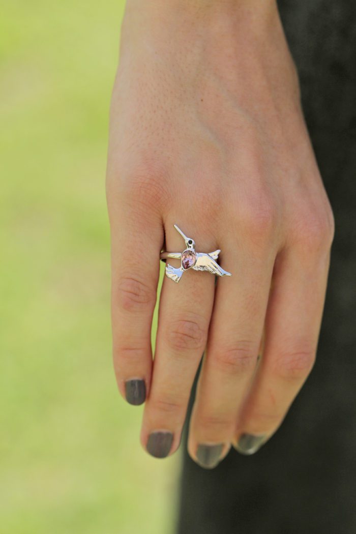 Mayfer, Anillo modelo Colibrí buena suerte - Rosa - Imagen 3