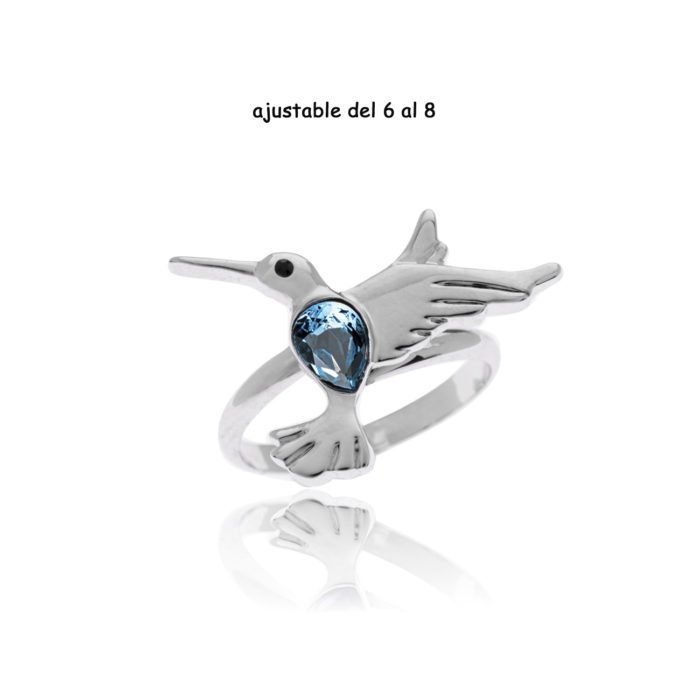 Mayfer, Anillo modelo Colibrí buena suerte - Aqua - Imagen 2