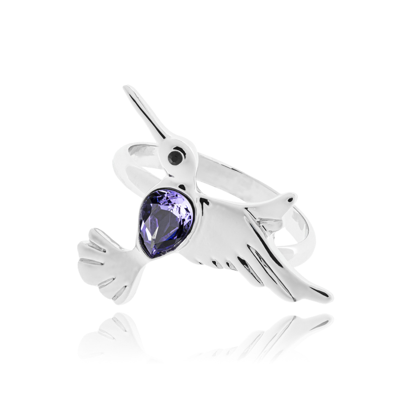 Mayfer, anillo para mujer modelo colibrí buena suerte morado – Mayfer Joyas