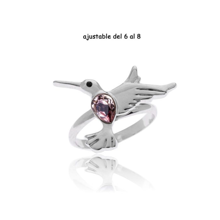 Mayfer, Anillo modelo Colibrí buena suerte - Rosa - Imagen 2