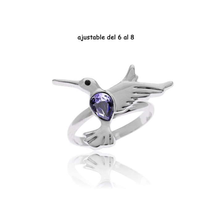 Mayfer, Anillo modelo Colibrí buena suerte - Morado - Imagen 2
