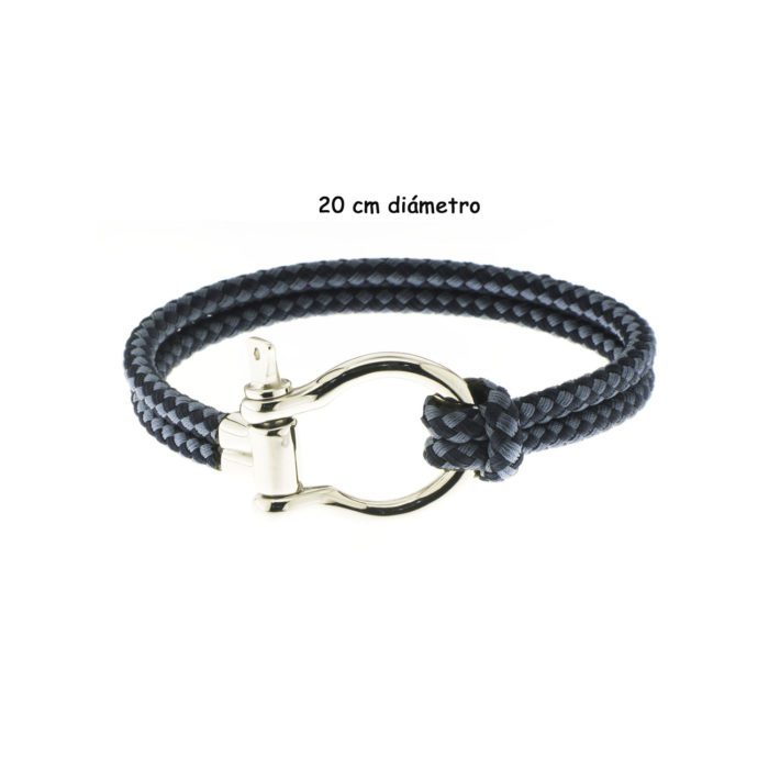 Mayfer Homme, Pulsera de poliéster italiano con acero inoxidable - Azul - Imagen 2