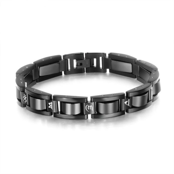 Mayfer Homme, Pulsera de acero inoxidable - Negro