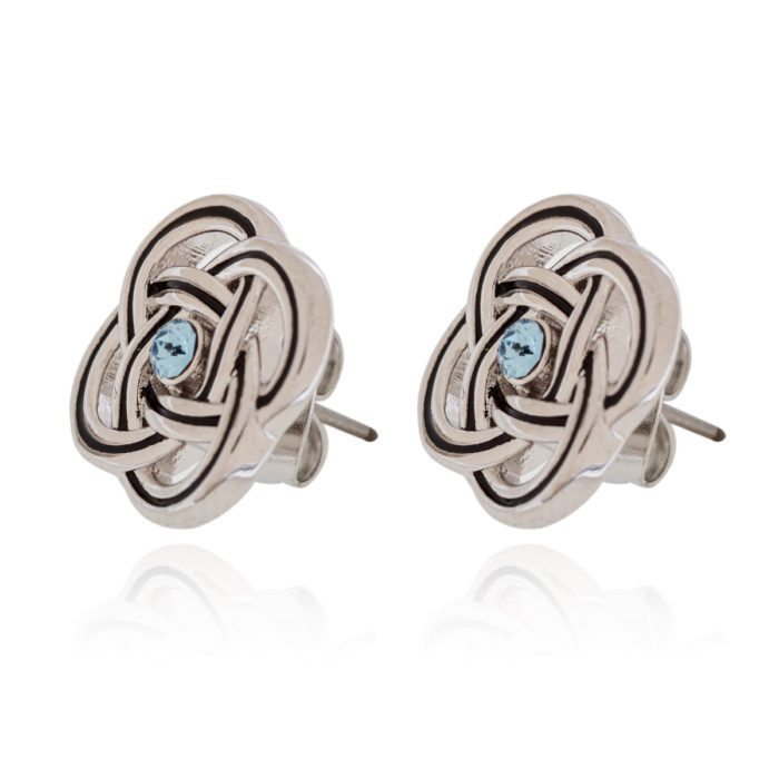 Mayfer, Aretes nudo de amor - Azul - Imagen 3