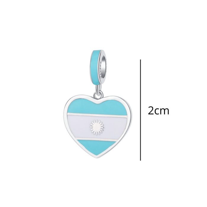 Mayfer, Charm  de plata .925 de la Bandera de Argentina - Imagen 2