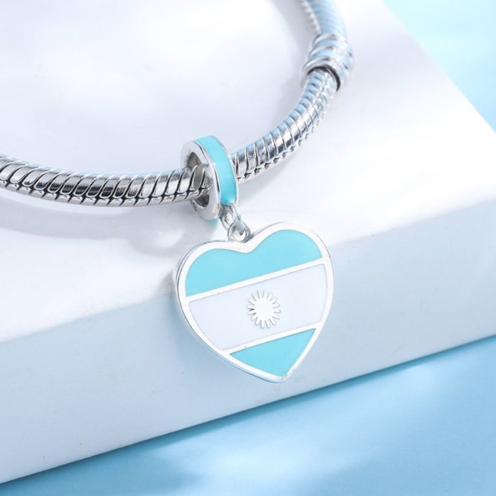 Mayfer, Charm  de plata .925 de la Bandera de Argentina - Imagen 4