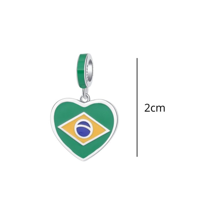Mayfer, Charm  de plata .925 de la Bandera de Brasil - Imagen 2