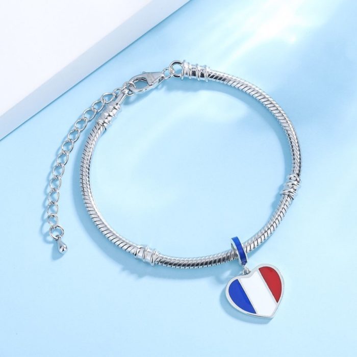 Mayfer, Charm  de plata .925 de la Bandera de Francia - Imagen 6
