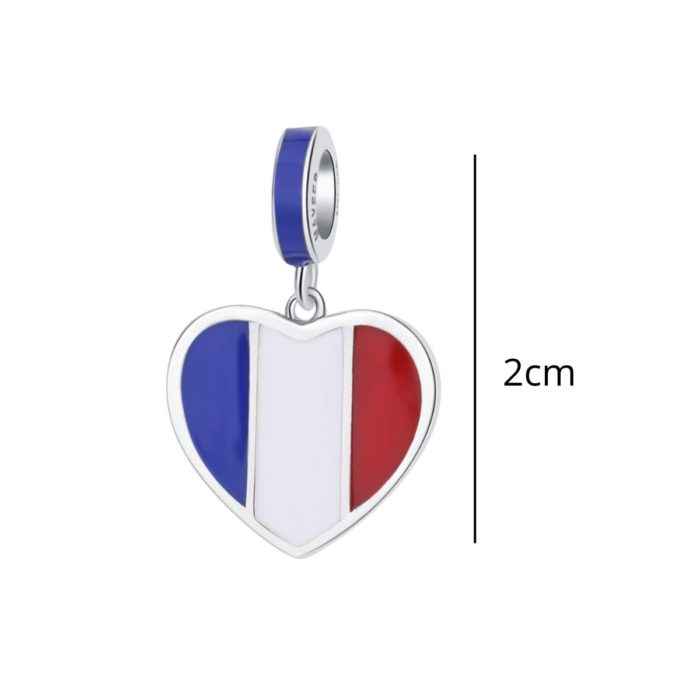 Mayfer, Charm  de plata .925 de la Bandera de Francia - Imagen 2