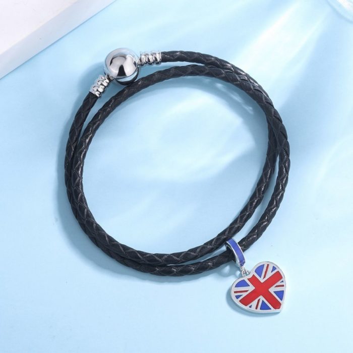 Mayfer, Pulsera de piel con broche de plata .925 para charms - Imagen 6