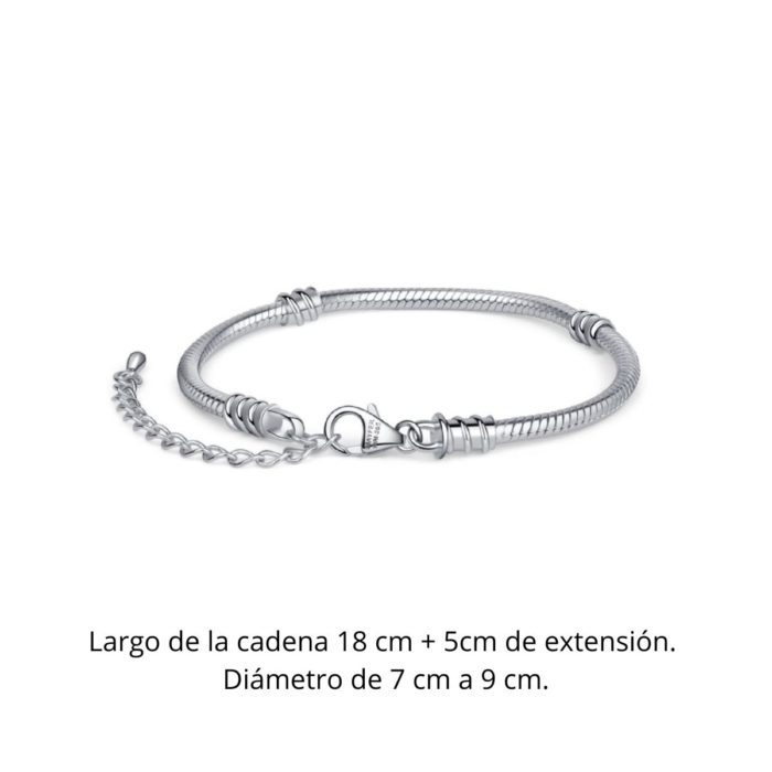 Mayfer, Pulsera de plata .925 para charms - 18 cm - Imagen 2