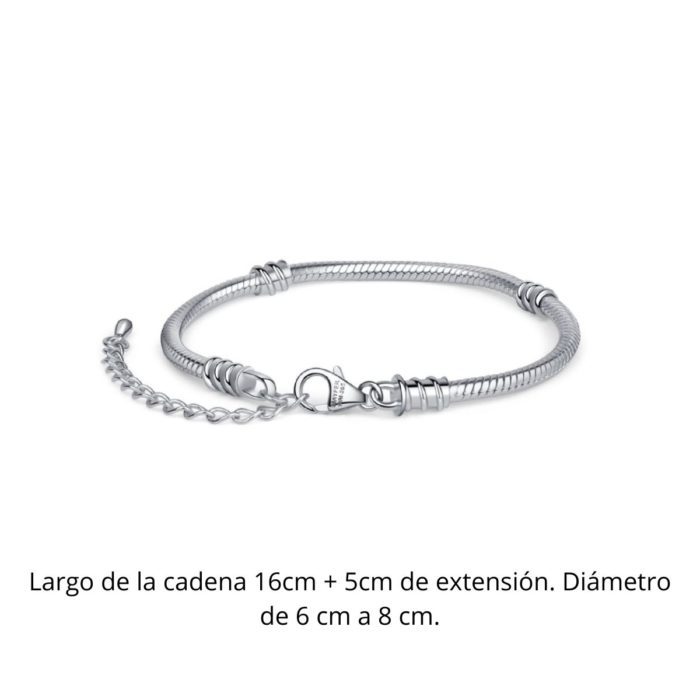 Mayfer, Pulsera de plata .925 para charms - 19 cm - Imagen 2