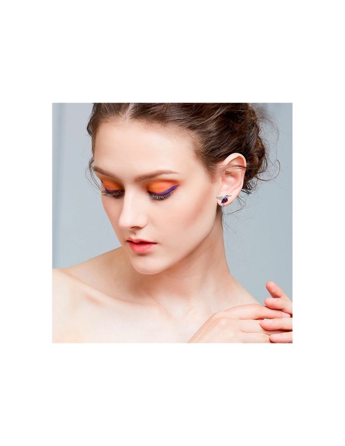 Mayfer, Aretes de Colibrí - Morado - Imagen 2