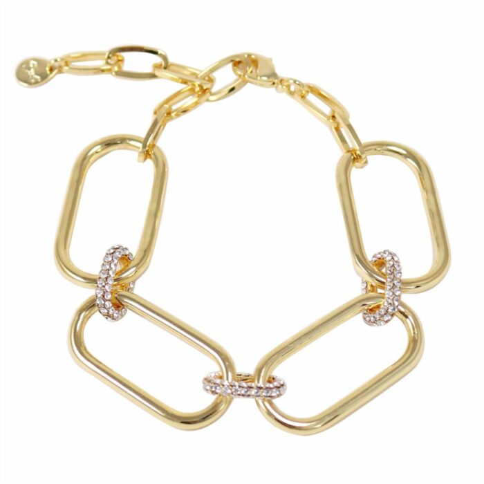 Mayfer,Pulsera de eslabones grandes - Dorada