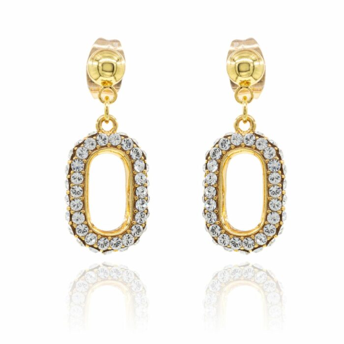 Mayfer,Aretes modelo eslabón pequeño - Dorado