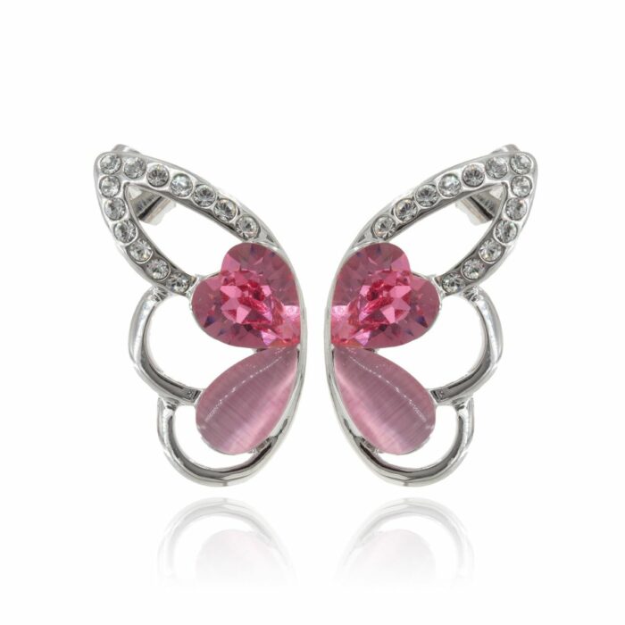 Mayfer,Aretes modelo Ala de Mariposa - Rosa - Imagen 2