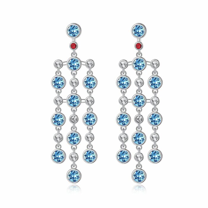 Mayfer,Aretes largos modelo candelabro - Aqua