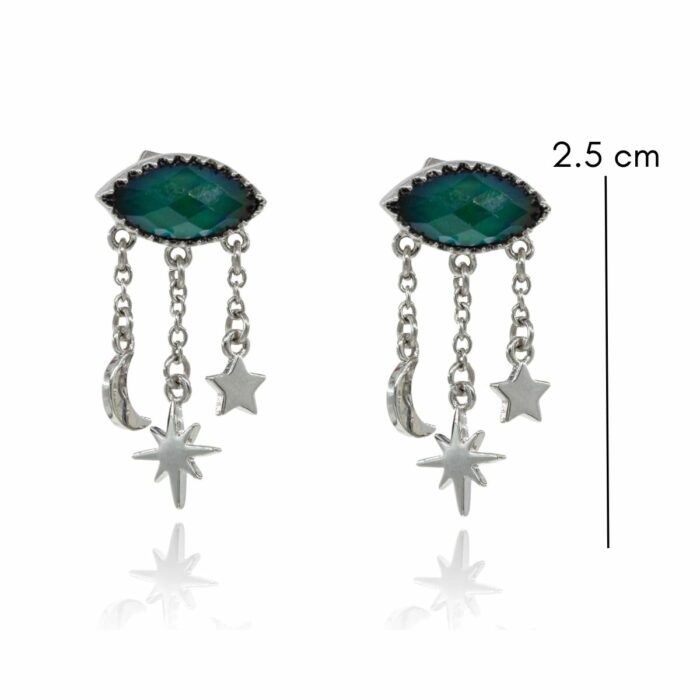 Mayfer, Aretes con dijes de la buena suerte colección Mood- Plateado - Imagen 2