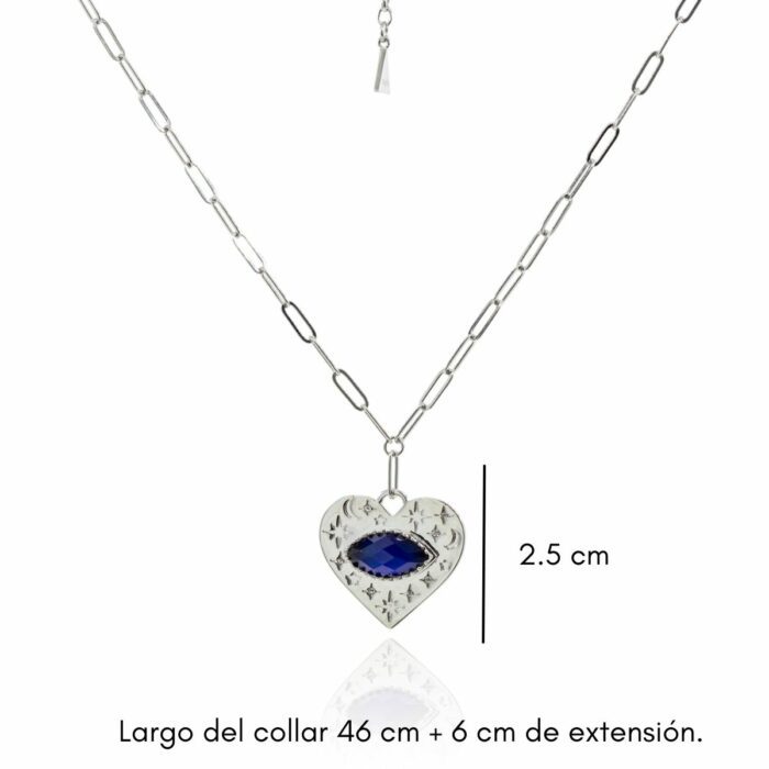 Mayfer, Collar de eslabones modelo de corazón colección Mood- Plateado - Imagen 2