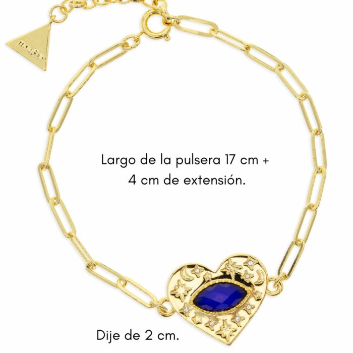 Mayfer, Pulsera de eslabones modelo corazón colección Mood- Dorado - Imagen 2
