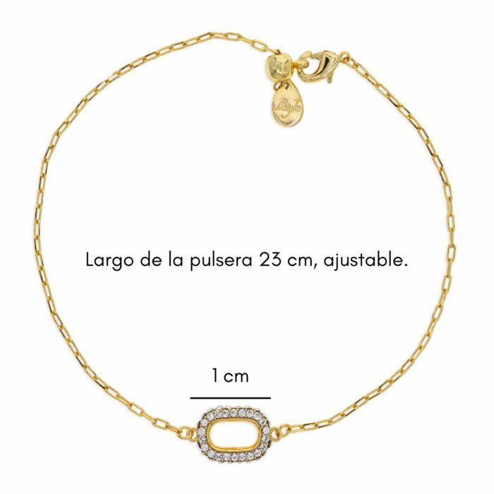 Mayfer,Pulsera ajustable modelo eslabón pequeño - Dorado - Imagen 2