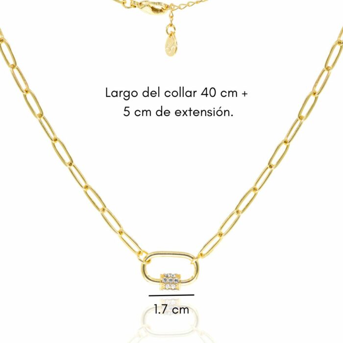Mayfer,Collar con dije de eslabón para charms - Dorado - Imagen 2