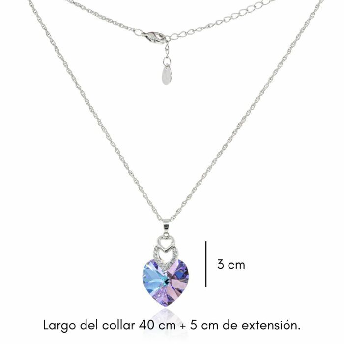 Mayfer,Collar con dije modelo corazón - Tornasol - Imagen 3