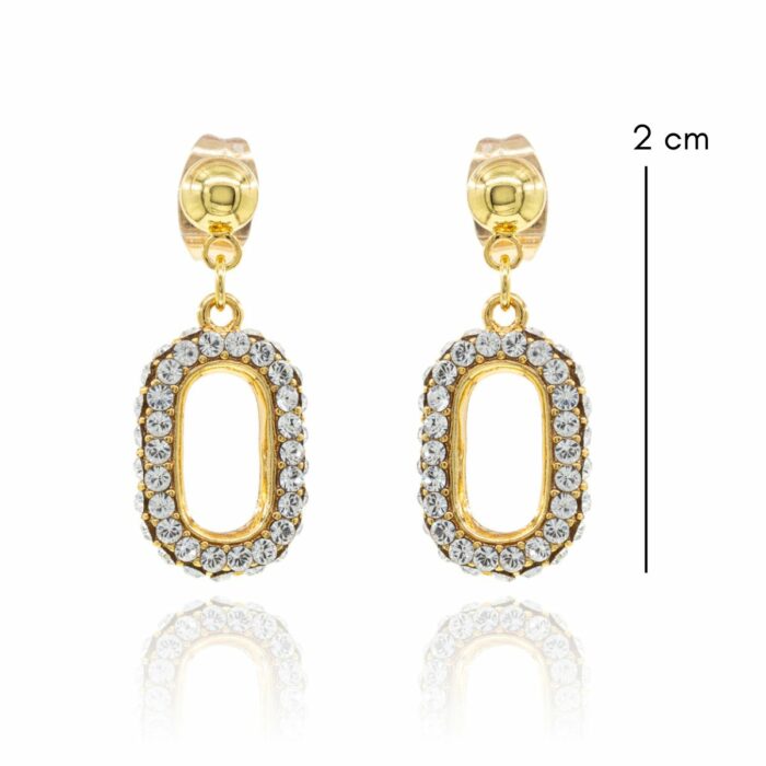 Mayfer,Aretes modelo eslabón pequeño - Dorado - Imagen 2